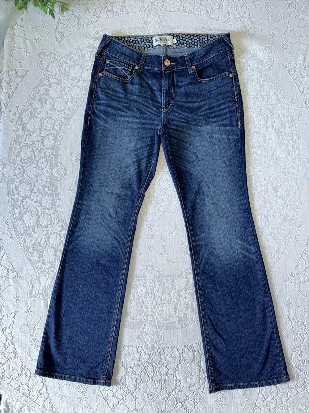 Ariat R.E.A.L. Lita Rosa Perfect Rise Bootcut western Blue Jeans Women’s 32R